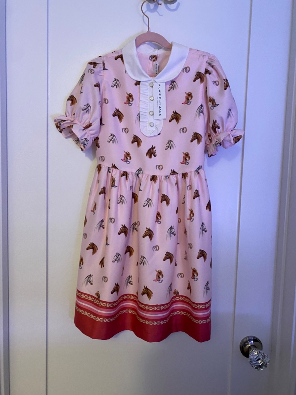 Janie and Jack Pink Satin Horse Dress - NWT